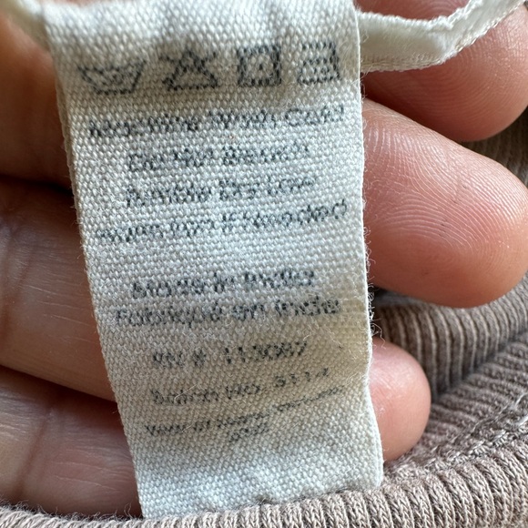 Katie Quinn Organic Cotton Ribbed Henley Tee Tan 3/4 Button NWOT Women’s Size XL - Picture 9 of 10